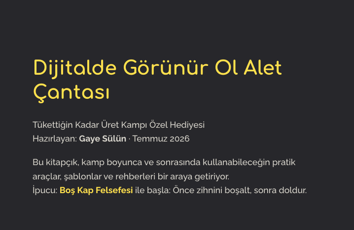 Dijitalde Görünür Ol Alet Çantası ( Pratik Yol - Zihin Haritası)